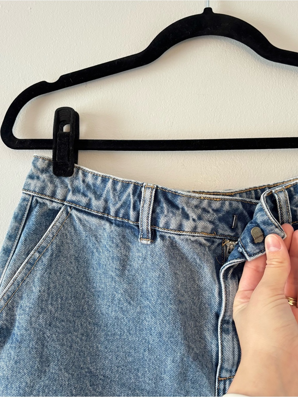 SER.O.YA Kapa A-Line Skirt in Lakeside Denim Mini Jean 100% Cotton Medium Wash - Picture 4 of 6